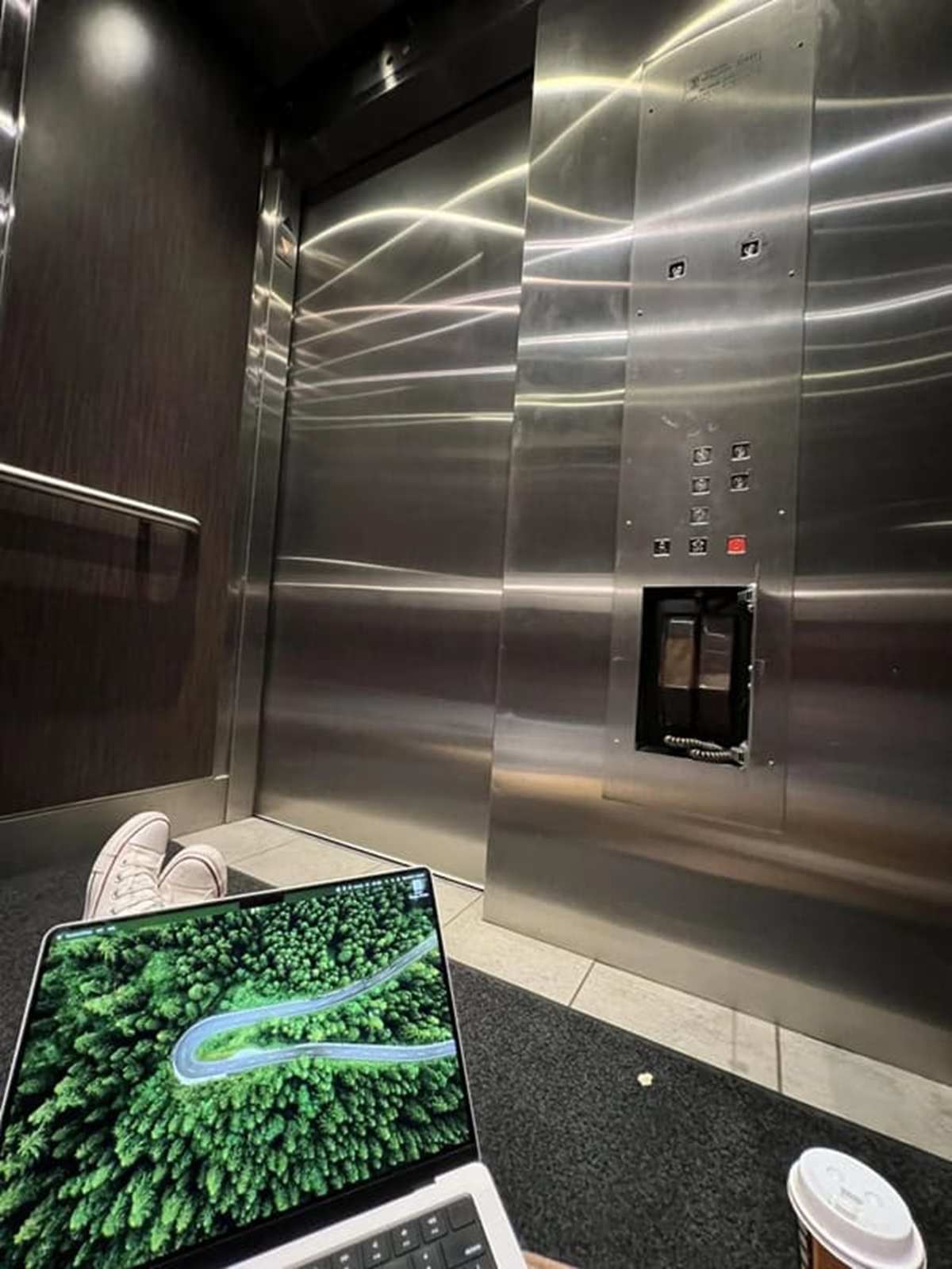 “Stuck in the elevator on Monday morning”