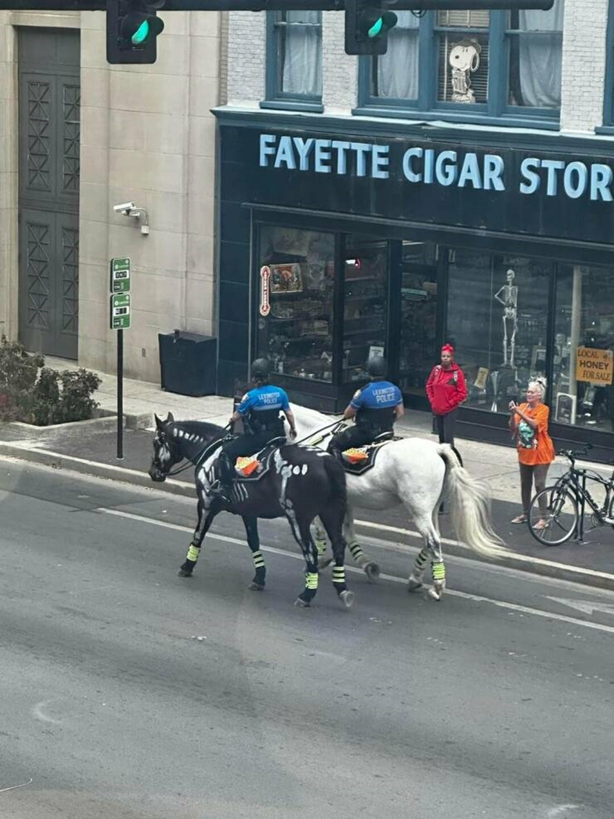 "These mounted police horses in Kentucky are dressed for Halloween"