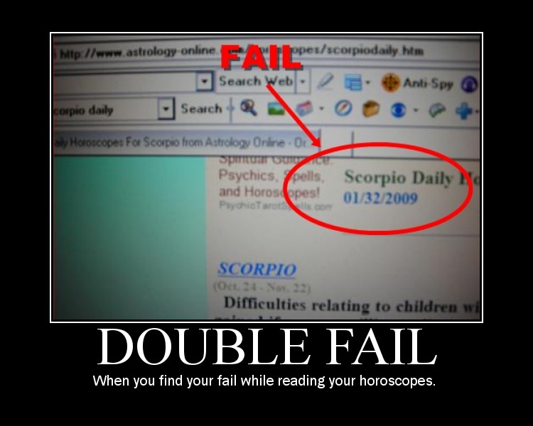you fail when finding fails while reading horoscopes online.