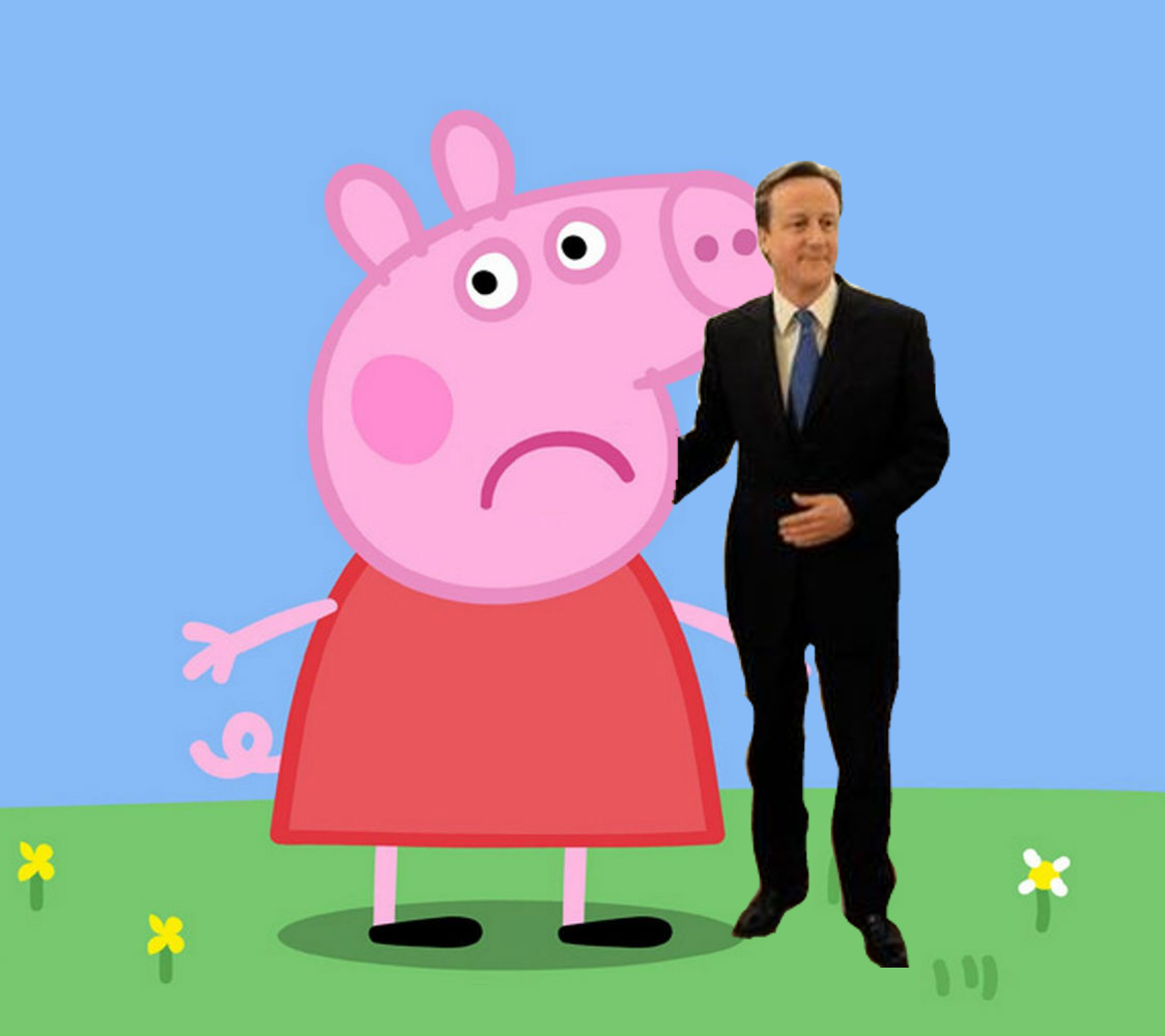 Peppa Pig seems the reluctant bride...