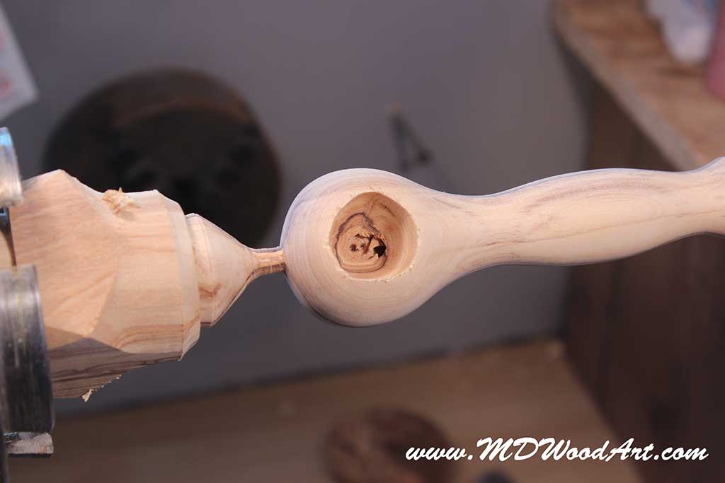 using a cove router bit in a drill finish the bowl