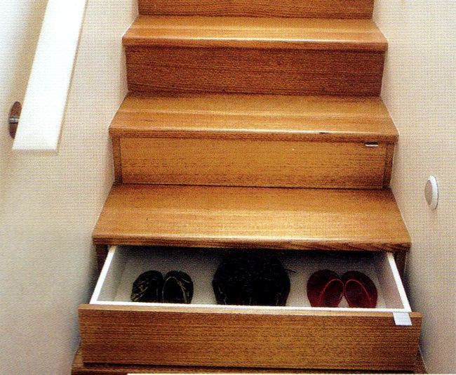 stairs with storage