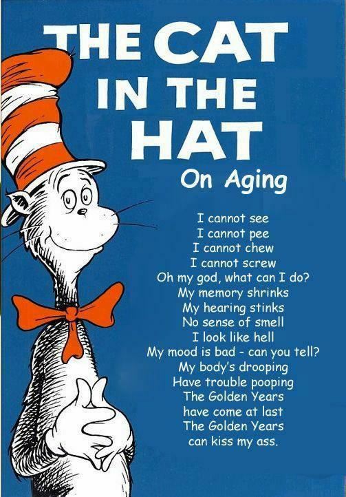 The Cat in the Hat on Aging.  Dr Seus is Getting Old.