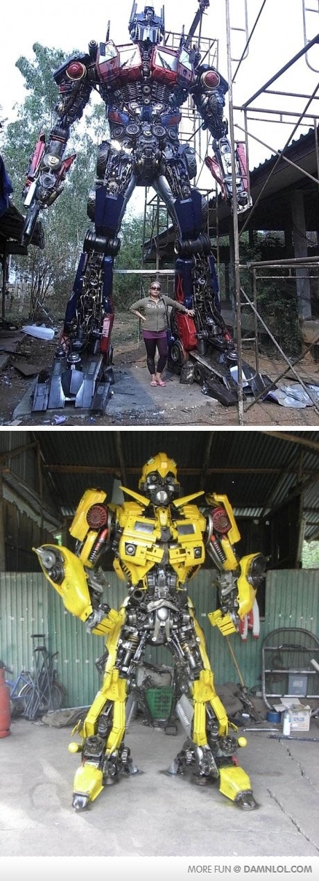 The real Optomis Prime and Bumble Bee