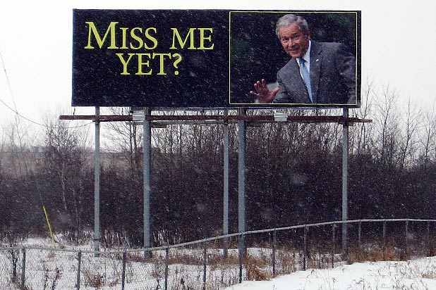 The "Miss Me Yet?" billboard looms over Interstate 35 near Wyoming, Minn.