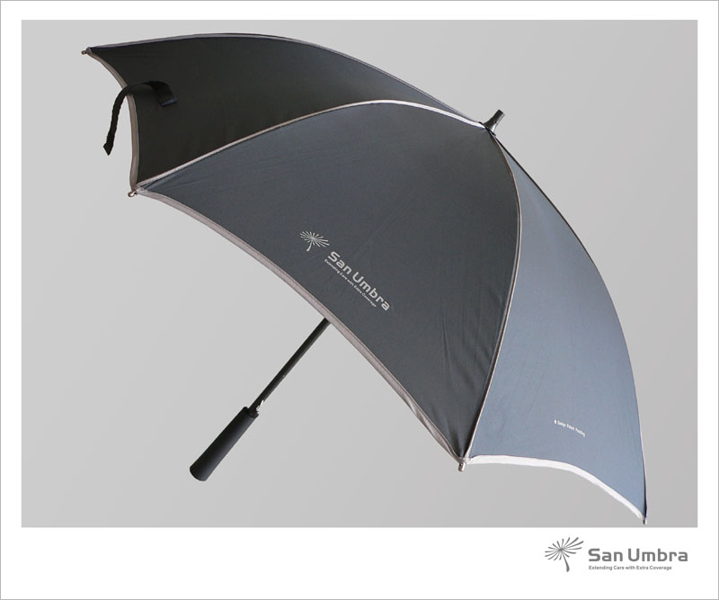 San Umbra Umbrella  http://www.sanumbra.com  - Premium Black

San Umbra Umbrella  http://www.sanumbra.com , by utilizing tangent-circle shape,  provides more than 40 extended and effective protection to a person holding the umbrella under the rain, in comparison to conventional circular shaped umbrella. San Umbra Umbrella offers similar protectio