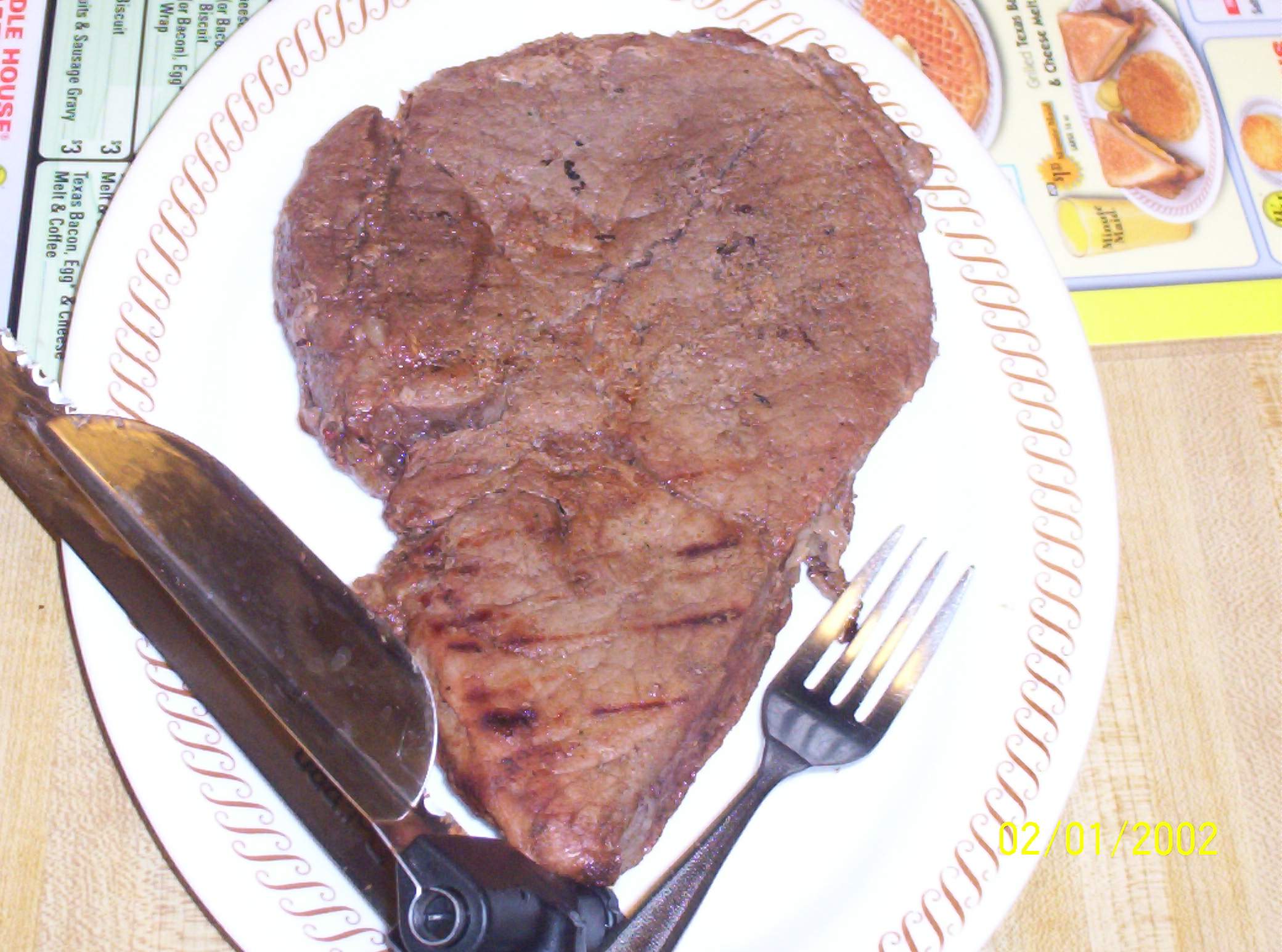 Grilled to perfection,,,,,, Damn that was a big piece of meat...... Looked like a bunch of coyotes came and ate....... Fucking awesome....... thanks for the steak honey......... One word..... Legandary..... You know it kinda of looked like africa...... Yummy.....