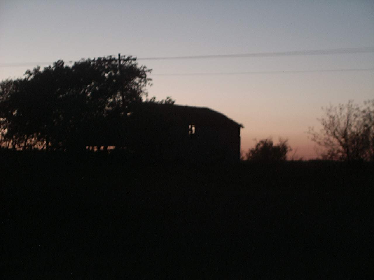 house at dusk