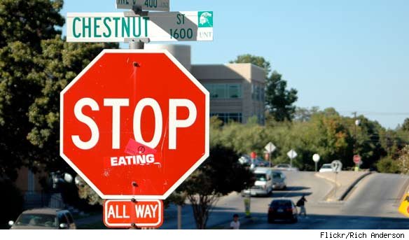 Defaced Stop Signs