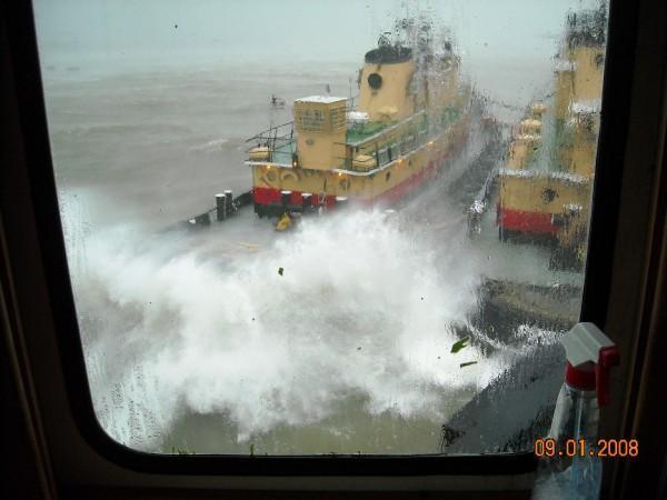 hurricane Gustav on a tugboat .CRazzy
