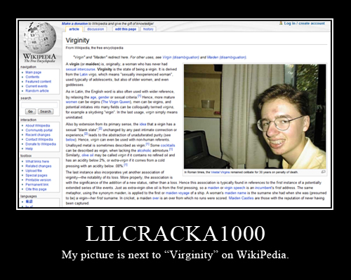 My picture is next to "Virginity" on WikiPedia 
