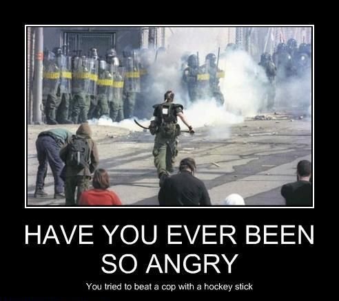 angry at work funny - Have You Ever Been So Angry You tried to beat a cop with a hockey stick