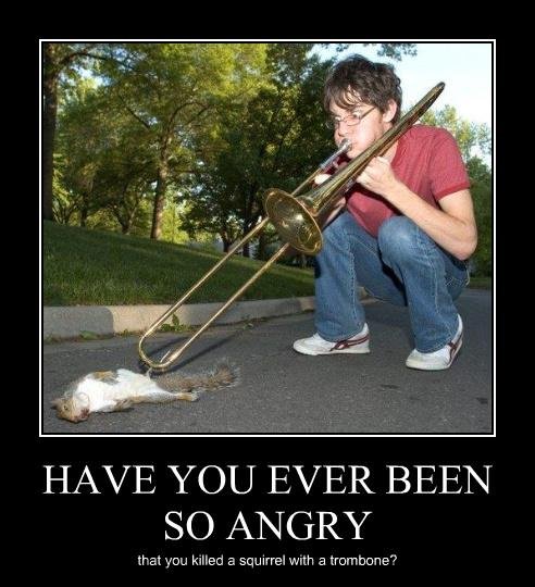 have you ever been so angry - Have You Ever Been So Angry that you killed a squirrel with a trombone?