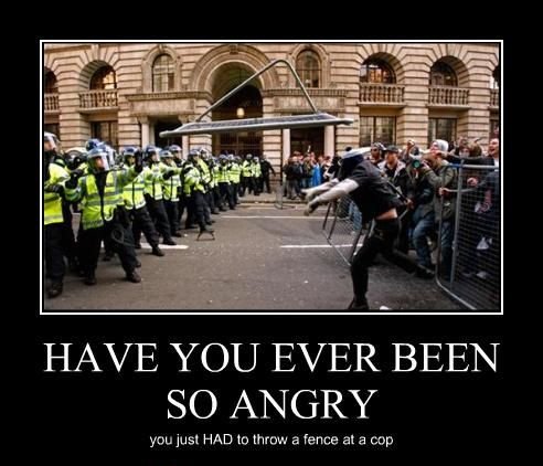 have you ever been so angry demotivational - Have You Ever Been So Angry you just Had to throw a fence at a cop