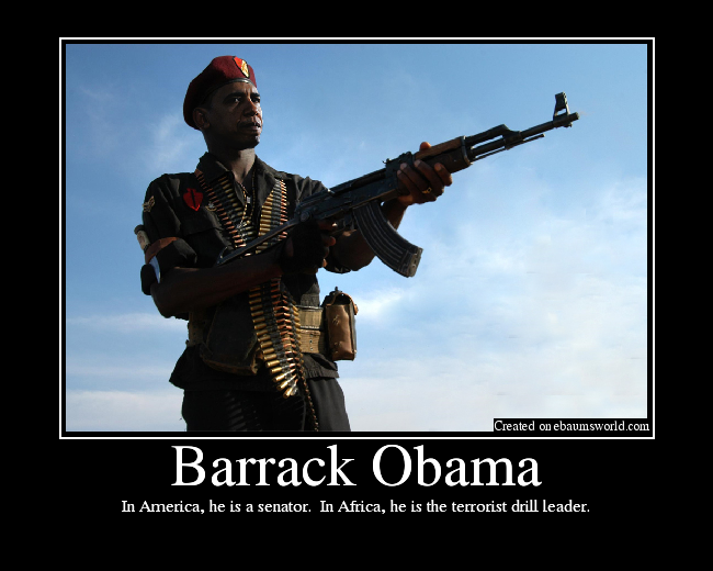 In America, he is a senator.  In Africa, he is the terrorist drill leader.