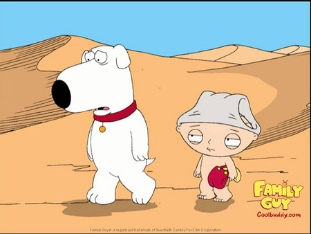 stewie and brian in the desert