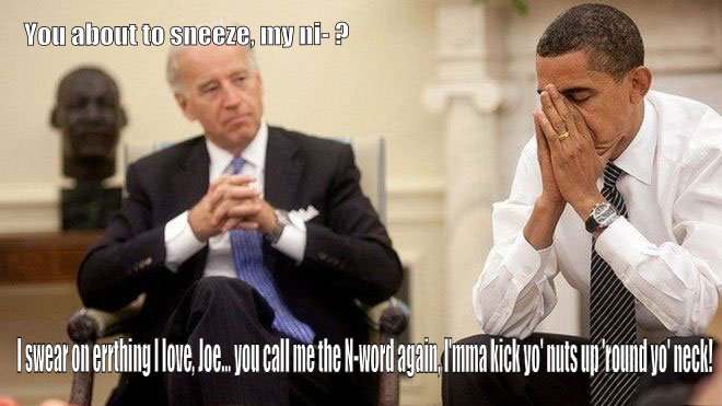 Tender moment between Obama and Biden