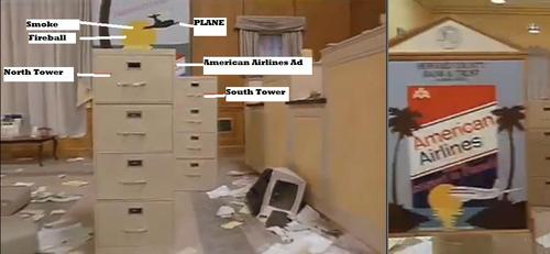 furniture - Plane Fireball American Airlines Ad North Tower South Tower Amencer Airlines