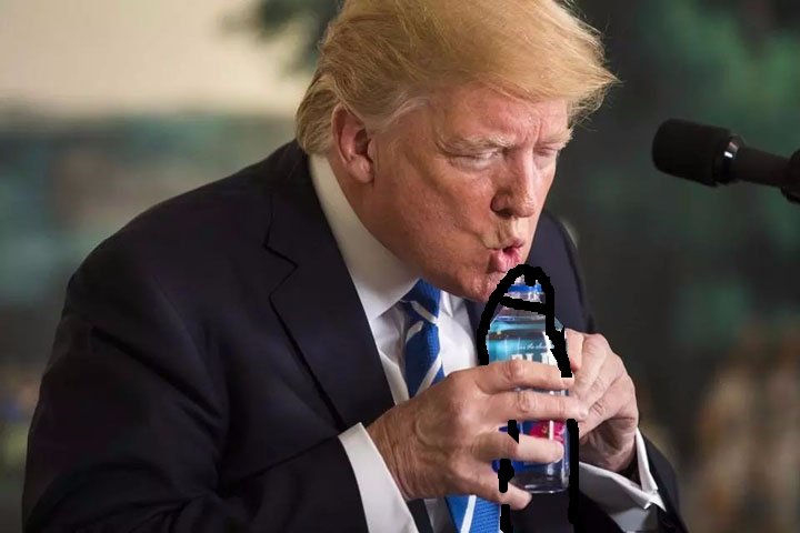 He wishes that bottle was really Putins wang