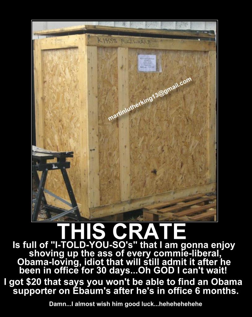 I AM NOW OFFICIALLY OPENING THE CRATE!