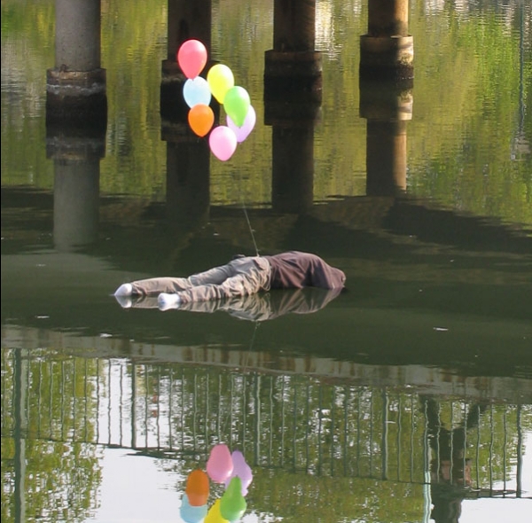 ................................... by attaching balloons to your floating corpse
