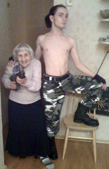 Grandma points gun at you!