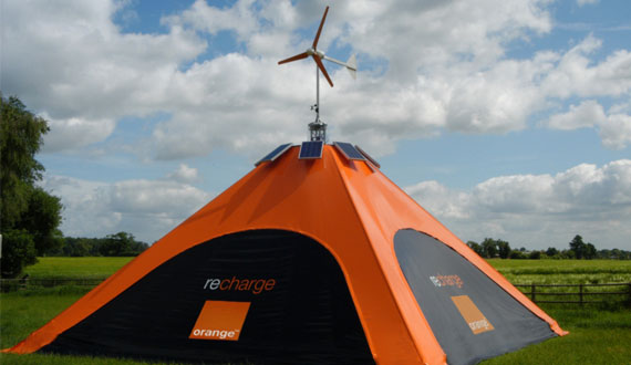 solar and wind powered tent