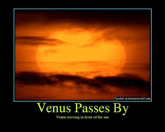 Venus moving in front of the sun