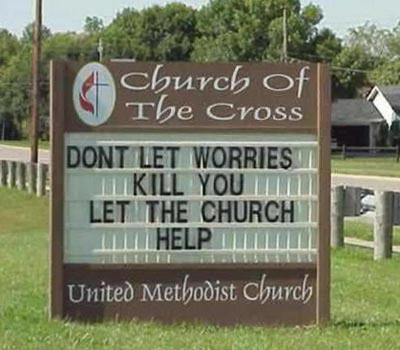 Don't let worries kill you.  Let the church help.