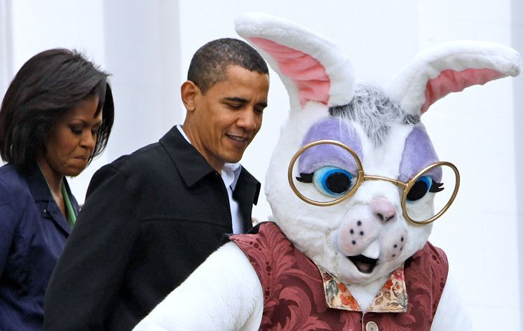 The Obama's learn the Bunny Hop ...