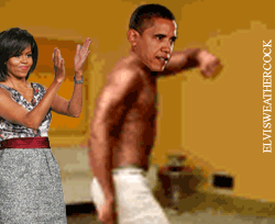 Michelle joins in the merrymaking ...
