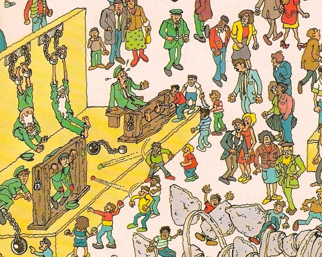 People Getting Tortured in "The Museum," Where's Waldo.