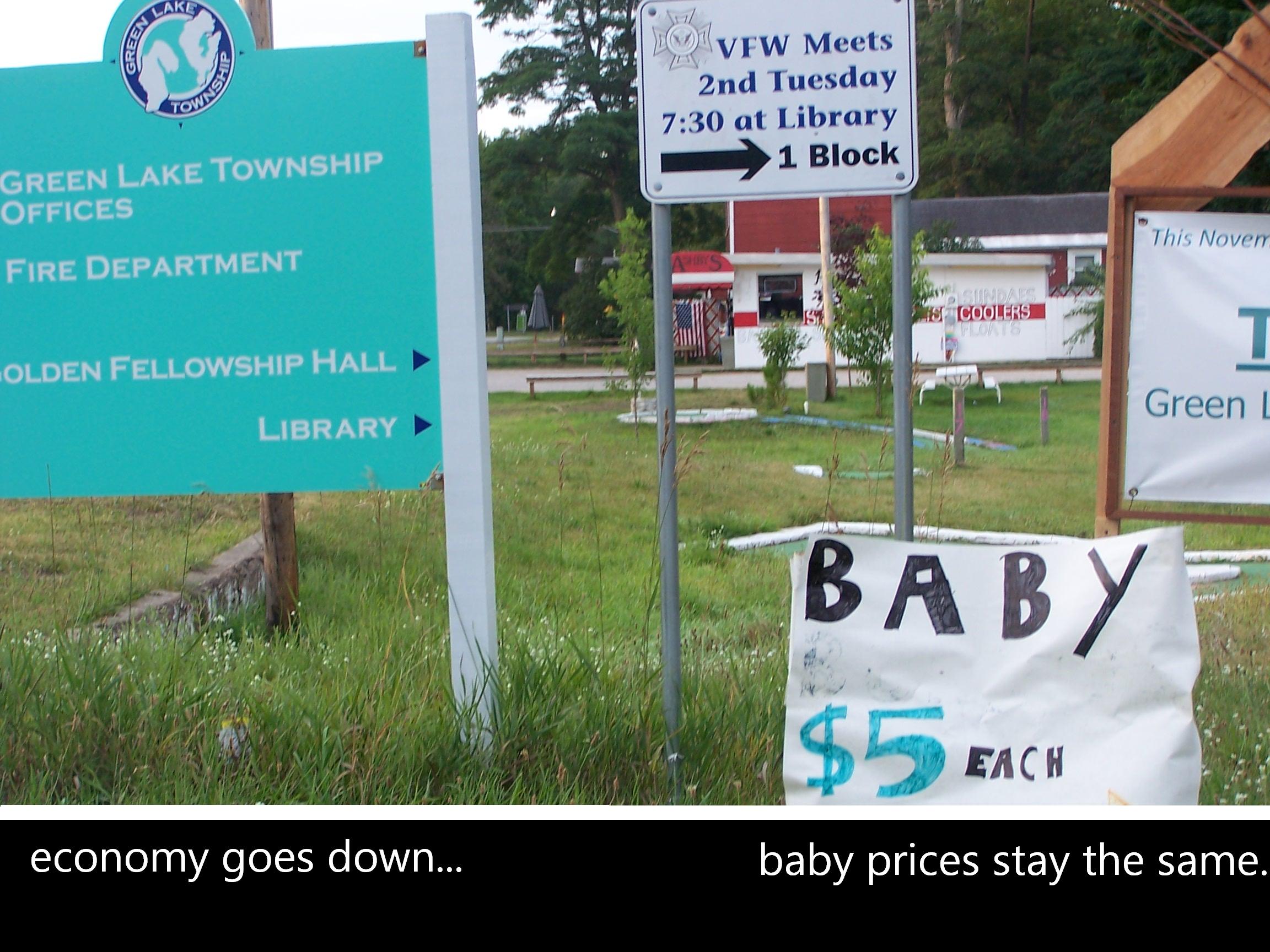 economy goes to hell. baby prices stay the same...