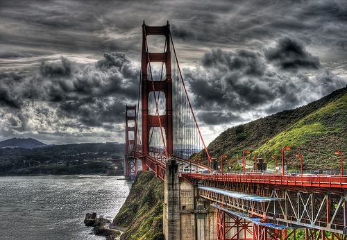 Golden Gate Bridge: (in HDR) as the first big storm of the season hits San Francisco.
