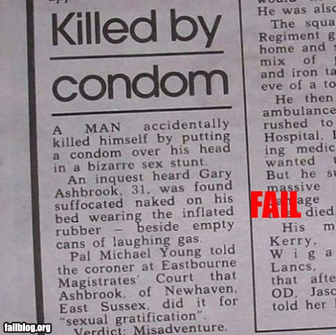 Killed by Condom, stupid fetishes.