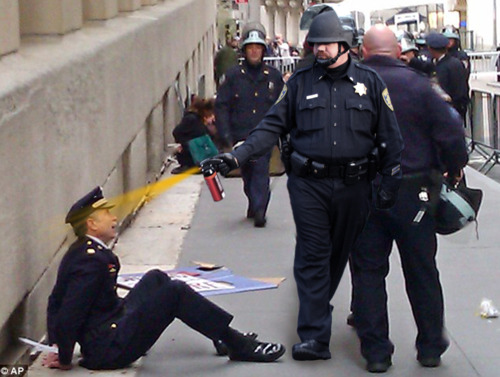 Pepper Spraying Cop