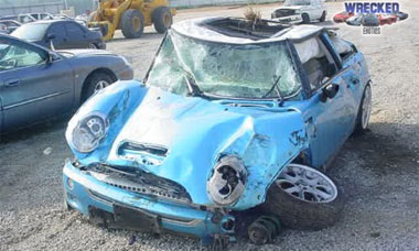This Mini looks like it's been in a bar fight.