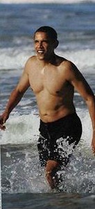 President-elect Barack Obama caught topless in Hawaii.