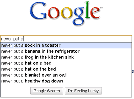 Bizarre Google Suggestions