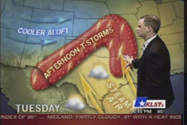 Houston will be partly cloudy until noon, with a chance of a mushroom stamp in the evening