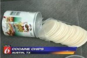 Sheets of thinly sliced cocaine hidden in Pringles cans. Bet you can't snort just one!