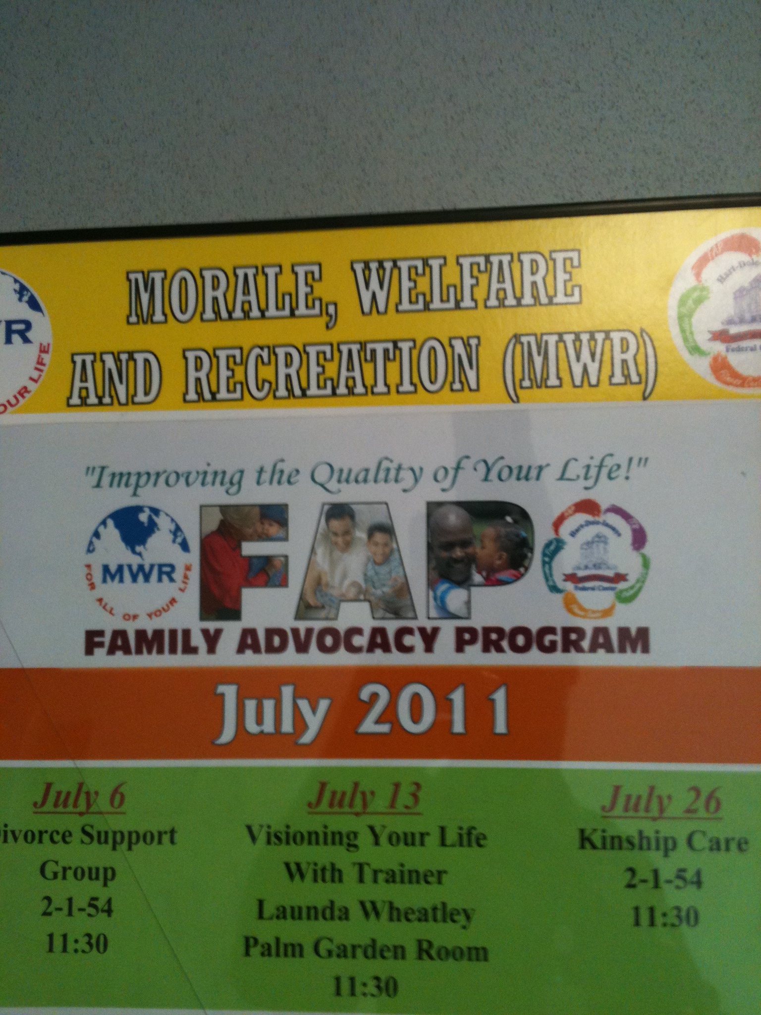 MWR sign stating that FAP can improve your life.