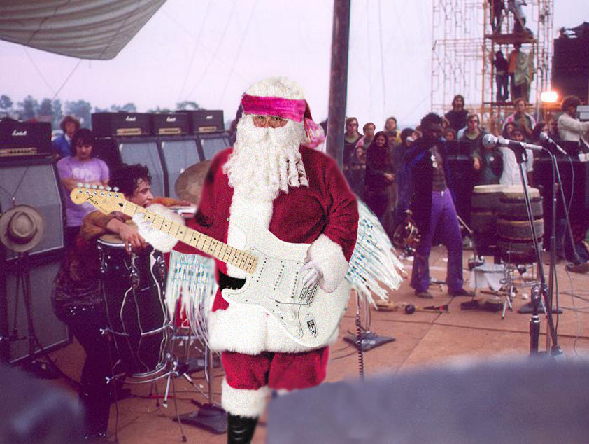 Santa shredding at Woodstock.