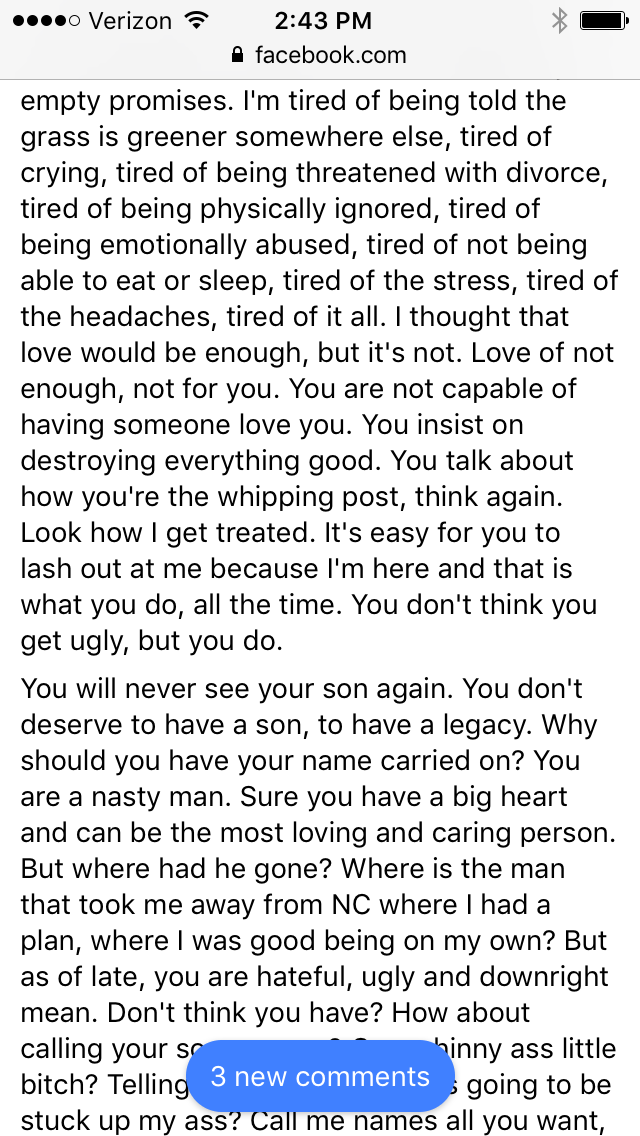 Sheri Shermeyer post to her husband before killings herself and 12 month old son.
