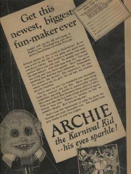 Toy advertisements of the 1920s