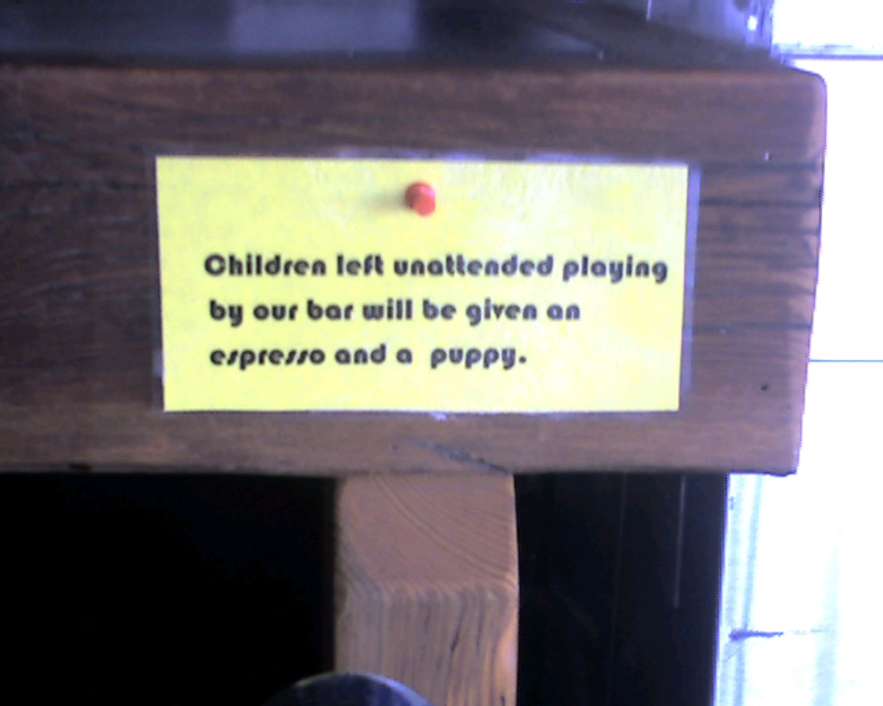 This should effectively limit the number of unattended children found in this establishment.