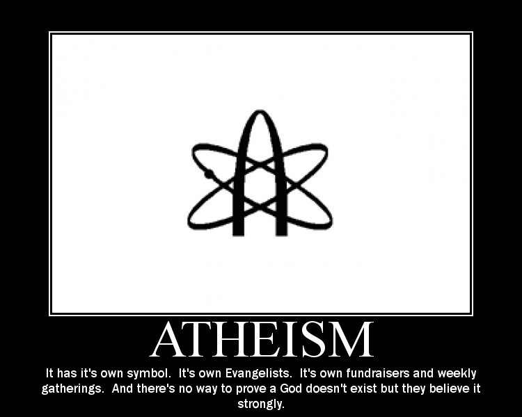 Funny how the tiniest particle represents atheism...