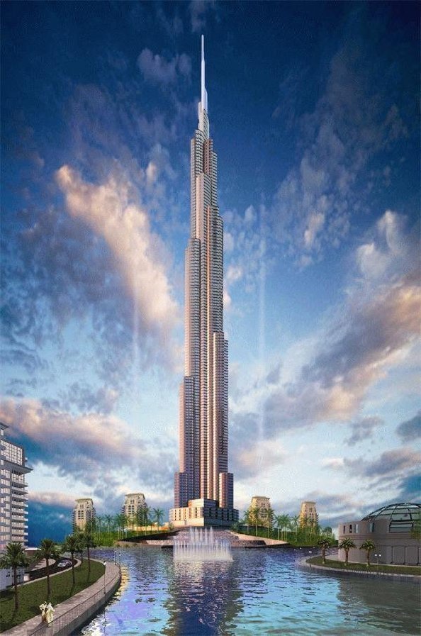 The burj dubai will be 800 meters when completed