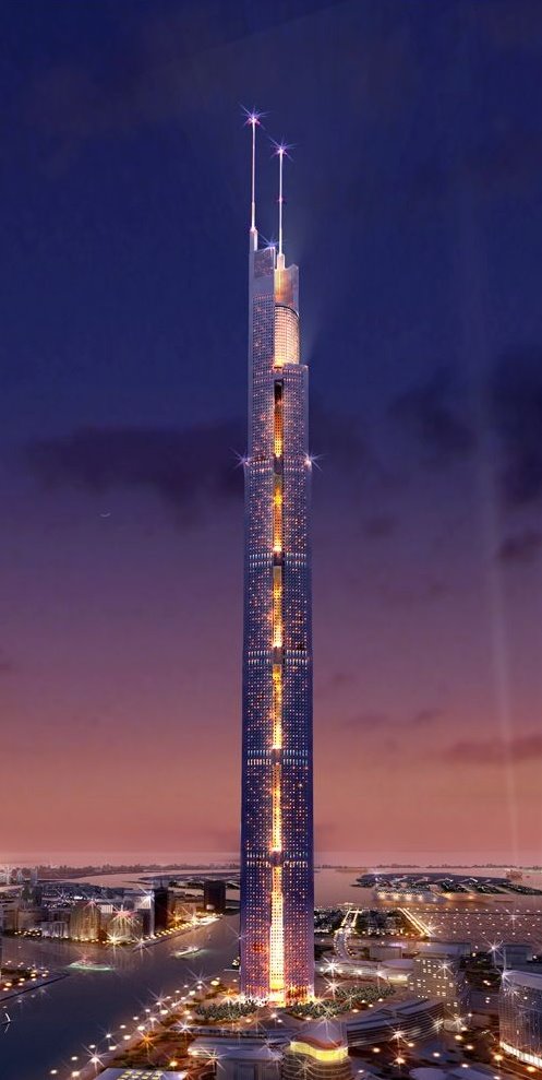 The Al Burj- once completed will be 1200 meters, making it the tallest structure in the world