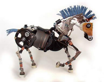 Animals from old electronic parts